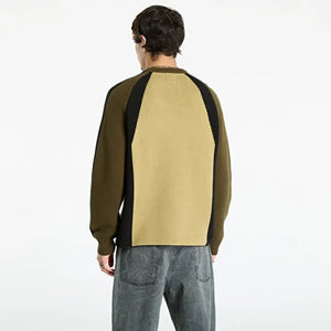 Obey Raglan Crew Neck Sweater Green Multi